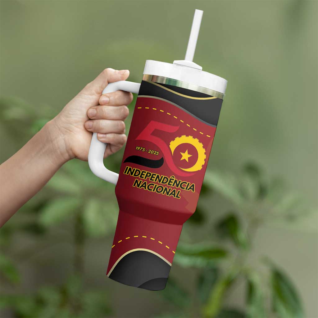 Personalized Angola Independence Day Tumbler With Handle Virtue Is Stronger When United - Wonder Print Shop