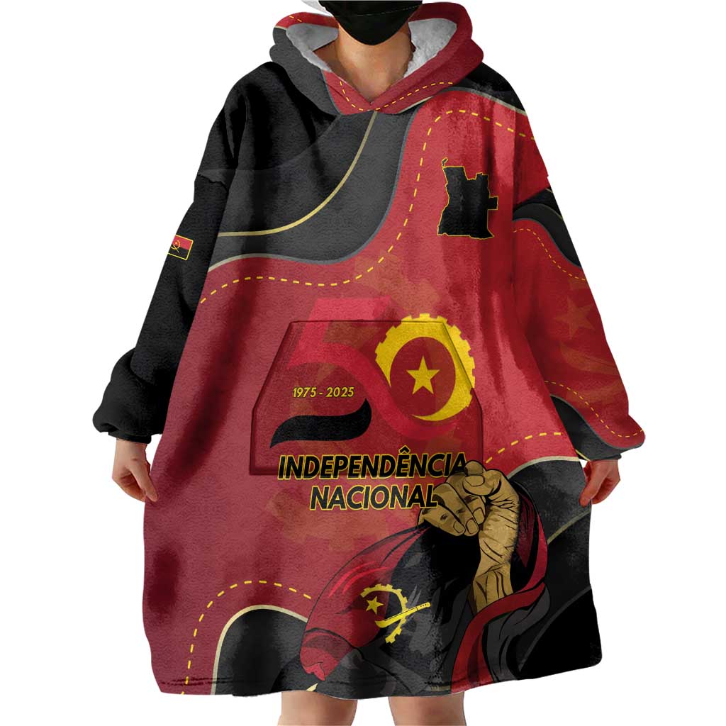 Personalized Angola Independence Day Wearable Blanket Hoodie Virtue Is Stronger When United - Wonder Print Shop