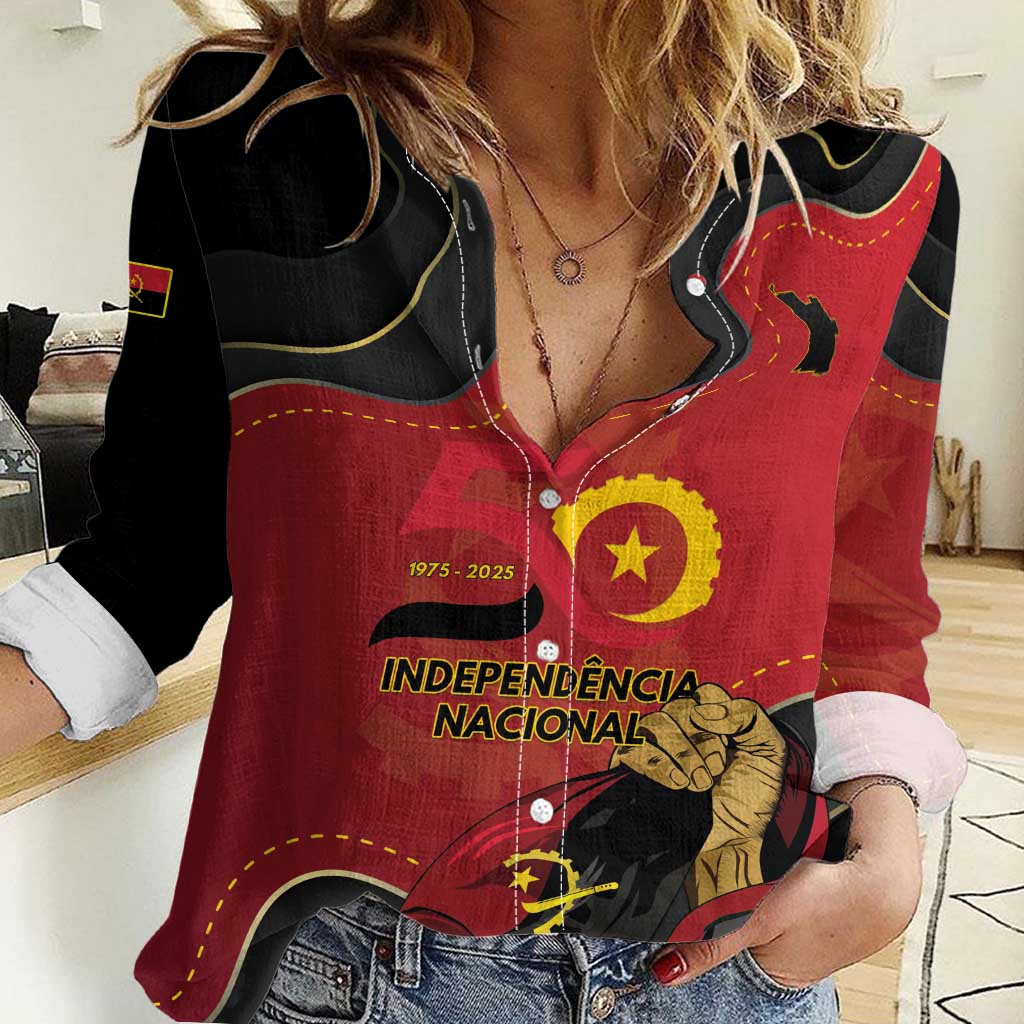 Personalized Angola Independence Day Women Casual Shirt Virtue Is Stronger When United - Wonder Print Shop