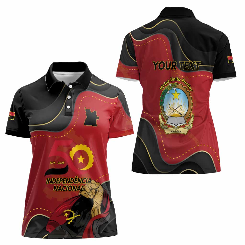 Personalized Angola Independence Day Women Polo Shirt Virtue Is Stronger When United - Wonder Print Shop