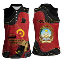 Personalized Angola Independence Day Women Sleeveless Polo Shirt Virtue Is Stronger When United - Wonder Print Shop