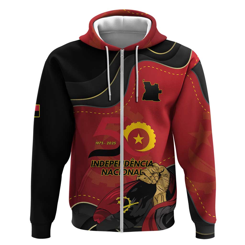 Personalized Angola Independence Day Zip Hoodie Virtue Is Stronger When United - Wonder Print Shop