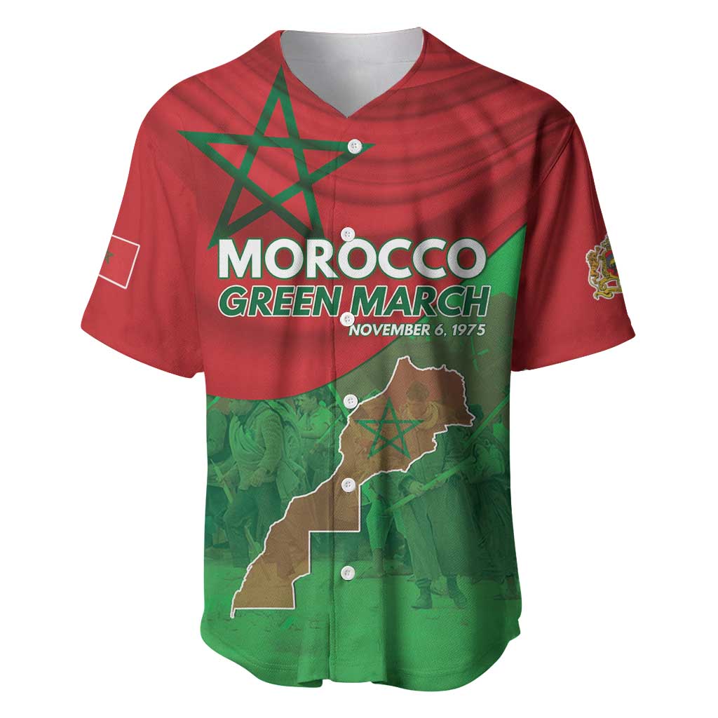 Morocco Green March Day Baseball Jersey One People - One Nation - Wonder Print Shop