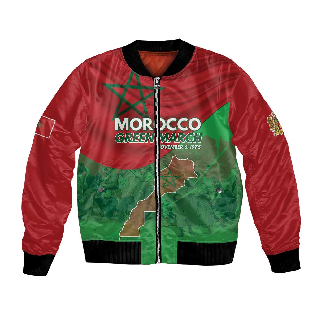 Morocco Green March Day Bomber Jacket One People - One Nation - Wonder Print Shop