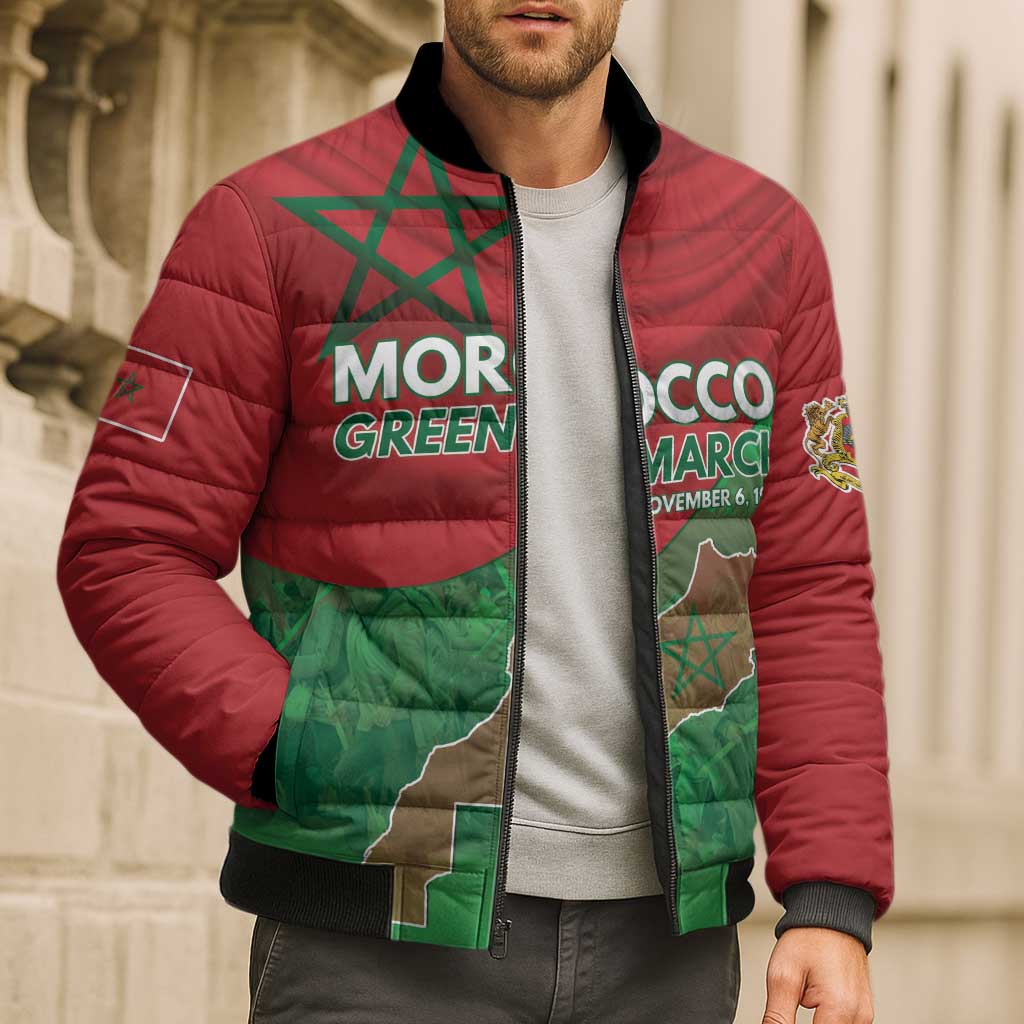 Morocco Green March Day Bomber Puffer Jacket One People - One Nation - Wonder Print Shop