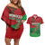 Morocco Green March Day Couples Matching Off Shoulder Short Dress and Hawaiian Shirt One People - One Nation - Wonder Print Shop
