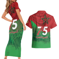 Morocco Green March Day Couples Matching Short Sleeve Bodycon Dress and Hawaiian Shirt One People - One Nation - Wonder Print Shop
