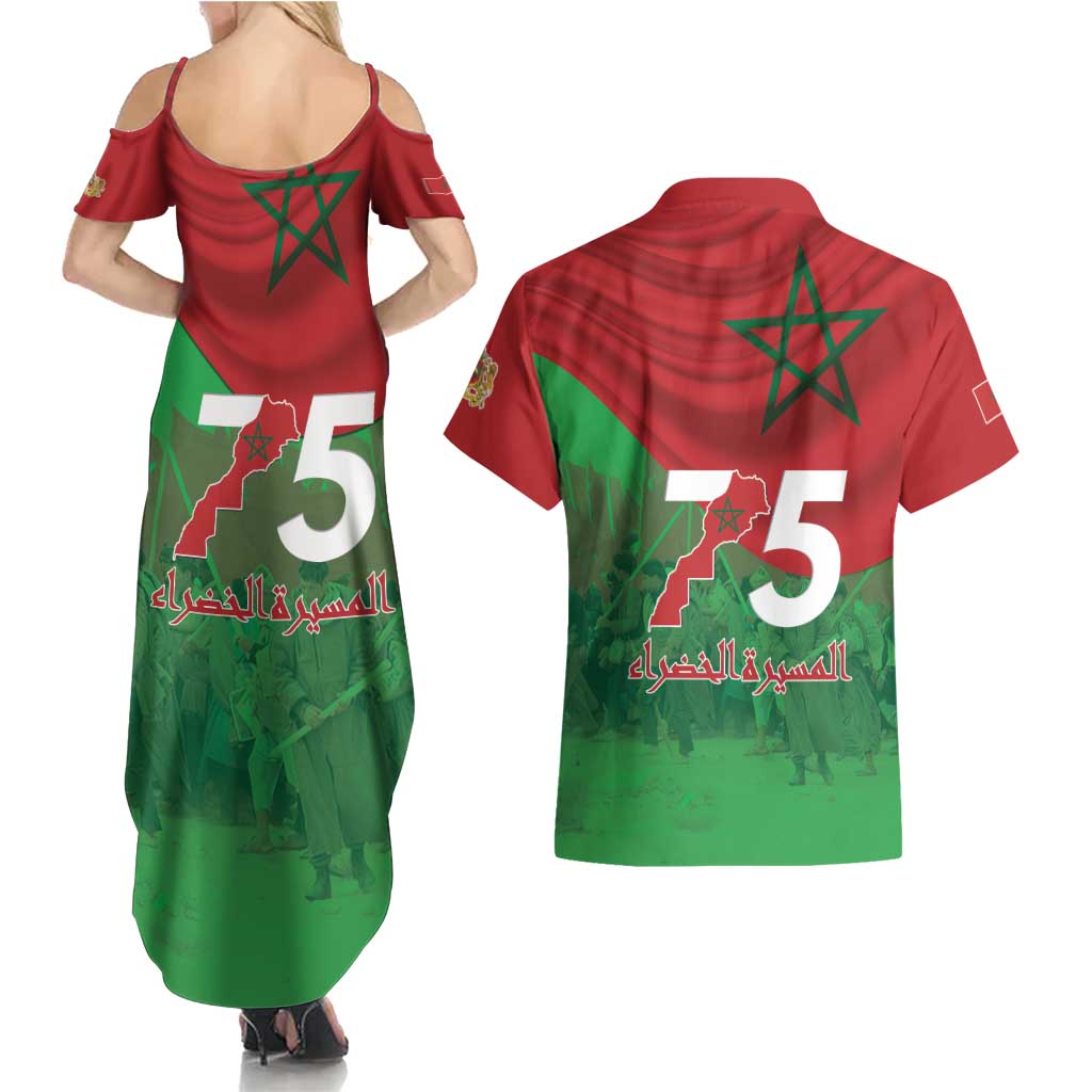 Morocco Green March Day Couples Matching Summer Maxi Dress and Hawaiian Shirt One People - One Nation - Wonder Print Shop