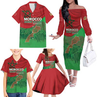 Morocco Green March Day Family Matching Off The Shoulder Long Sleeve Dress and Hawaiian Shirt One People - One Nation - Wonder Print Shop