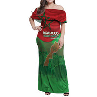 Morocco Green March Day Family Matching Off Shoulder Maxi Dress and Hawaiian Shirt One People - One Nation - Wonder Print Shop
