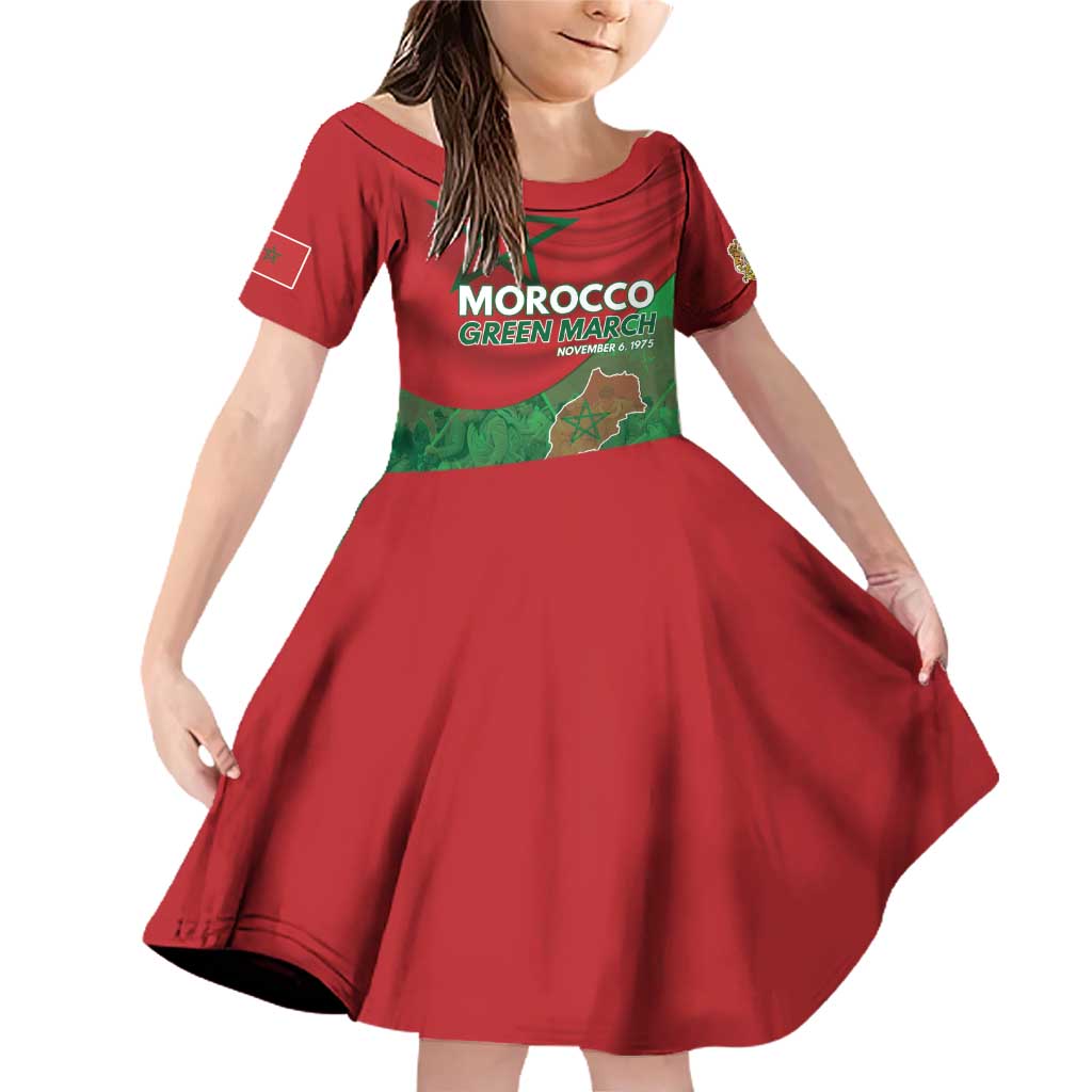 Morocco Green March Day Family Matching Off Shoulder Short Dress and Hawaiian Shirt One People - One Nation - Wonder Print Shop