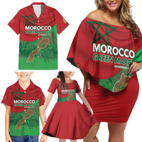 Morocco Green March Day Family Matching Off Shoulder Short Dress and Hawaiian Shirt One People - One Nation - Wonder Print Shop