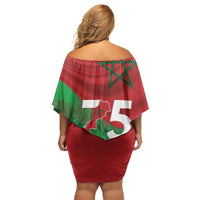 Morocco Green March Day Family Matching Off Shoulder Short Dress and Hawaiian Shirt One People - One Nation - Wonder Print Shop