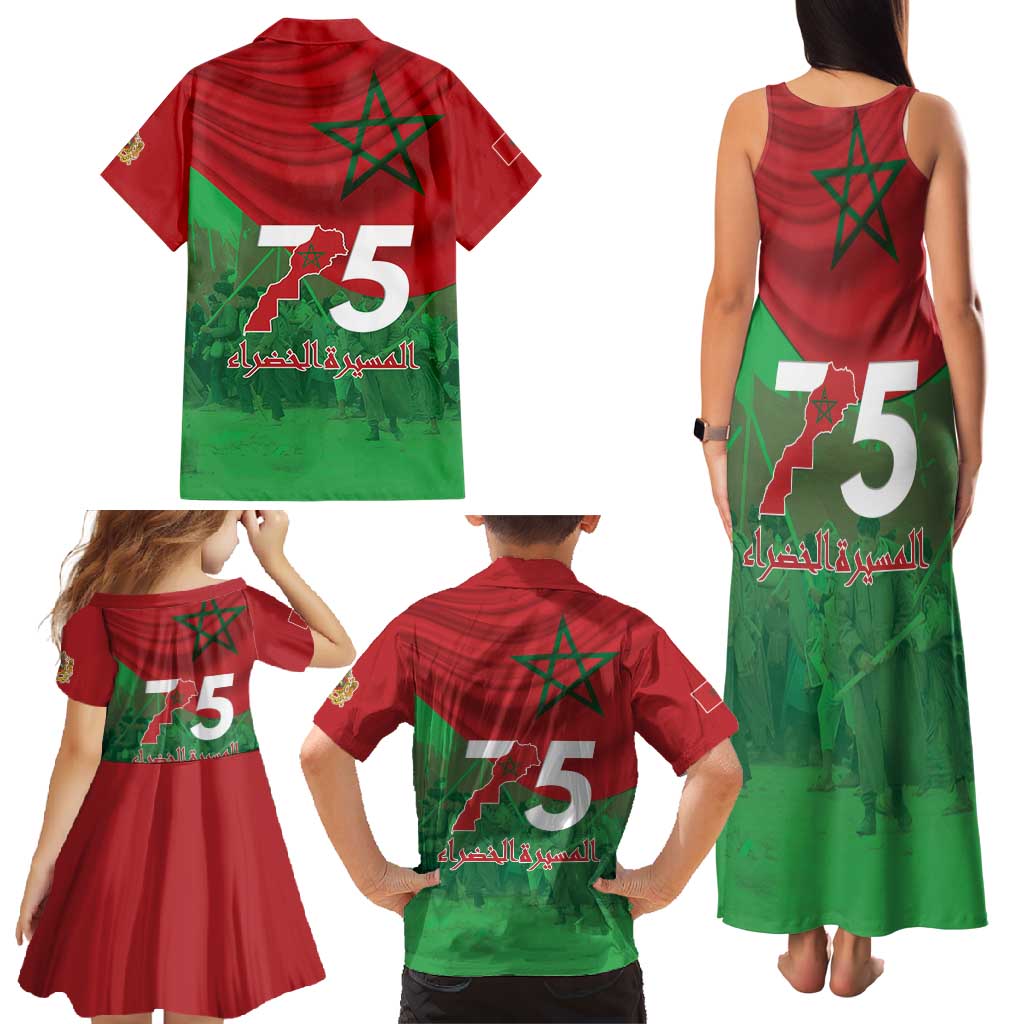 Morocco Green March Day Family Matching Tank Maxi Dress and Hawaiian Shirt One People - One Nation - Wonder Print Shop