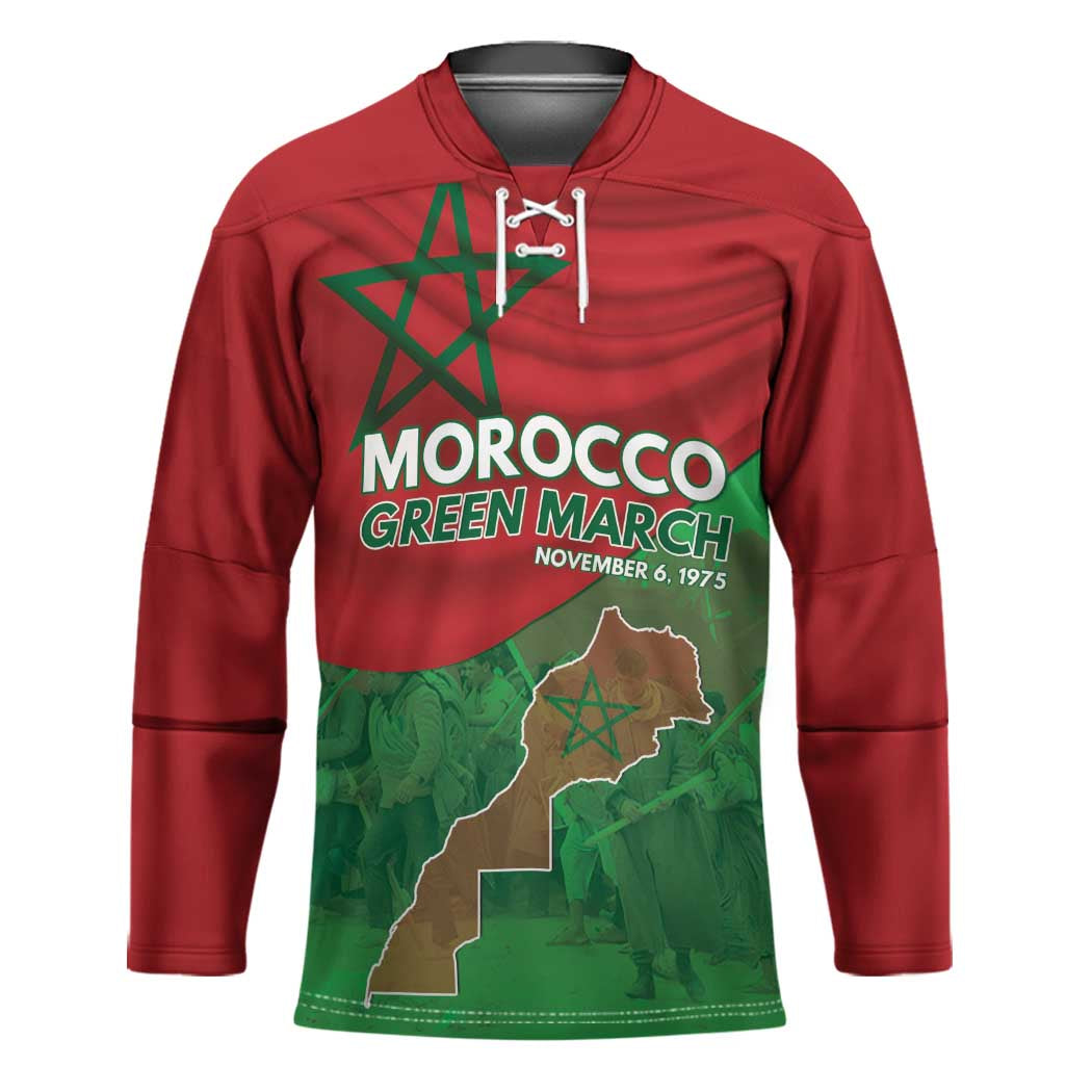 Morocco Green March Day Hockey Jersey One People - One Nation - Wonder Print Shop