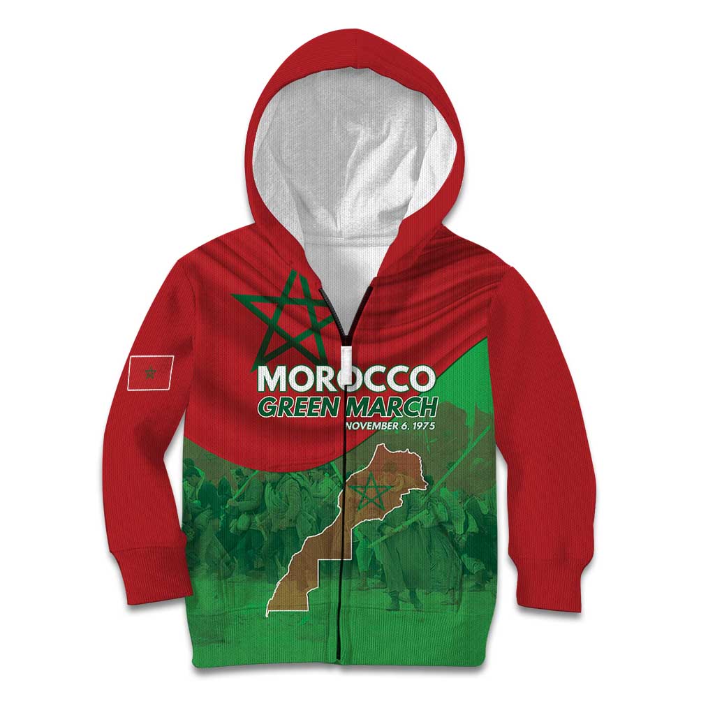 Morocco Green March Day Kid Hoodie One People - One Nation - Wonder Print Shop