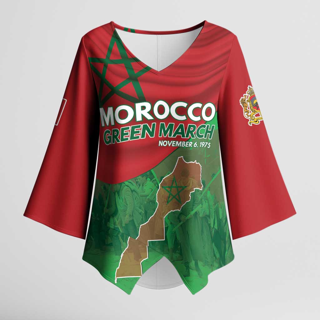 Morocco Green March Day Kimono Sleeve Blouse One People - One Nation - Wonder Print Shop