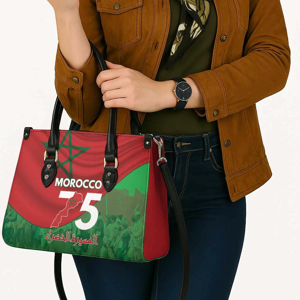 Morocco Green March Day Leather Bag One People - One Nation - Wonder Print Shop