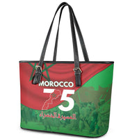 Morocco Green March Day Leather Tote Bag One People - One Nation - Wonder Print Shop