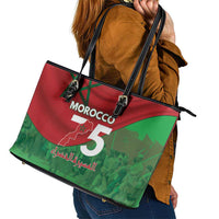 Morocco Green March Day Leather Tote Bag One People - One Nation - Wonder Print Shop