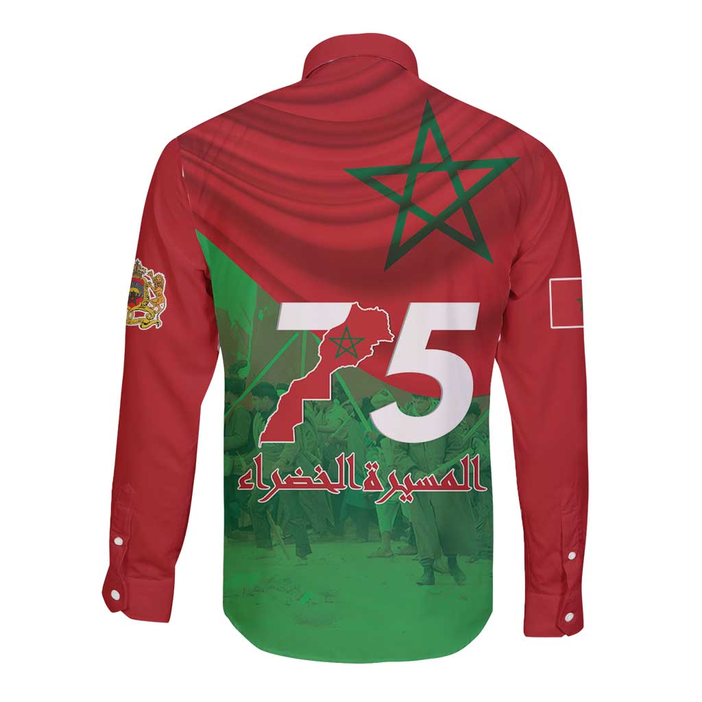 Morocco Green March Day Long Sleeve Button Shirt One People - One Nation - Wonder Print Shop