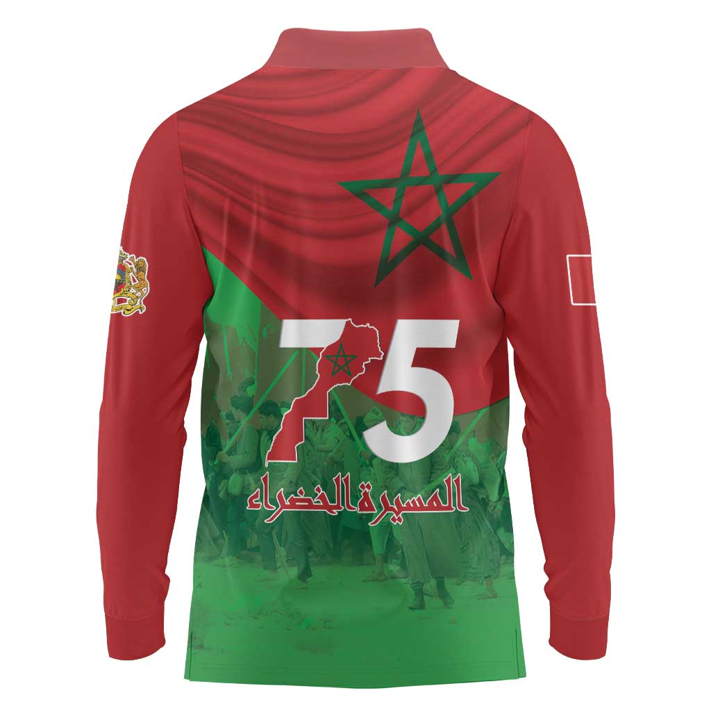 Morocco Green March Day Long Sleeve Polo Shirt One People - One Nation - Wonder Print Shop