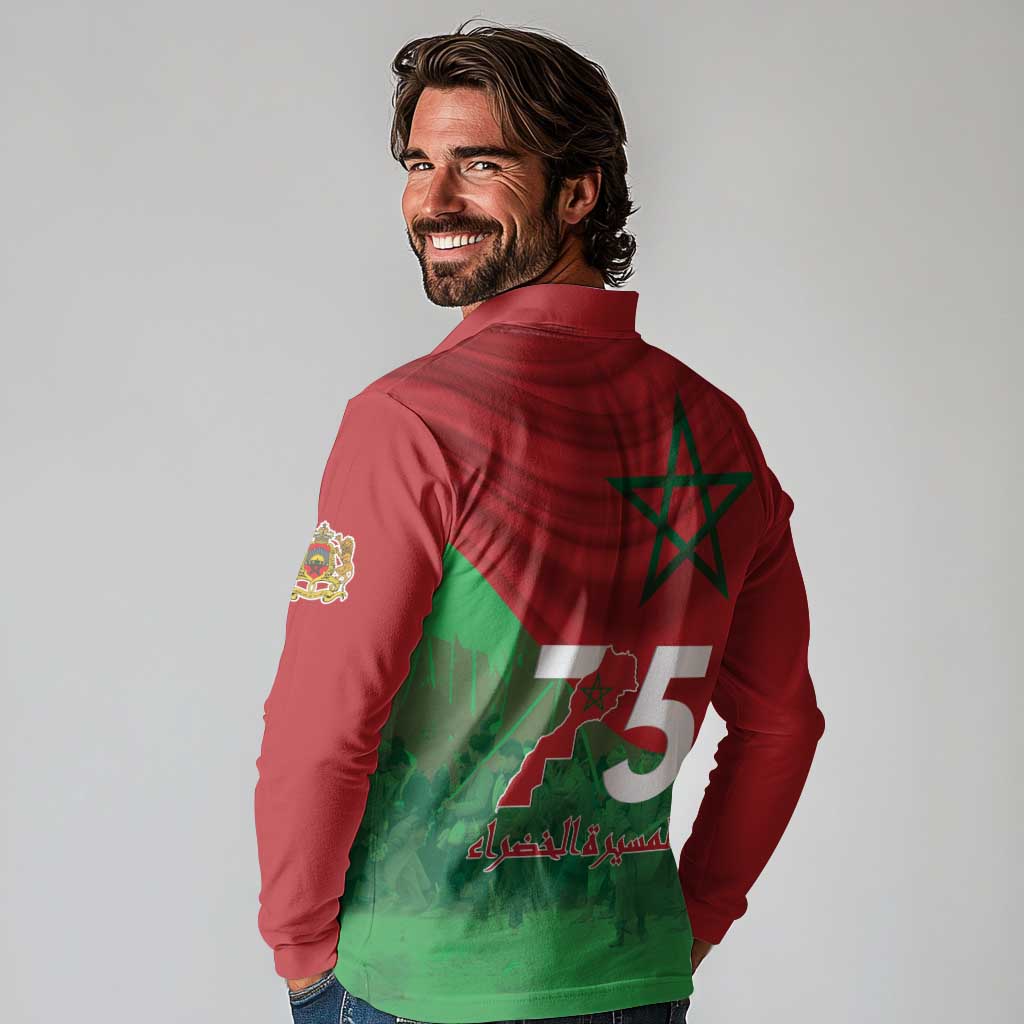 Morocco Green March Day Long Sleeve Polo Shirt One People - One Nation - Wonder Print Shop