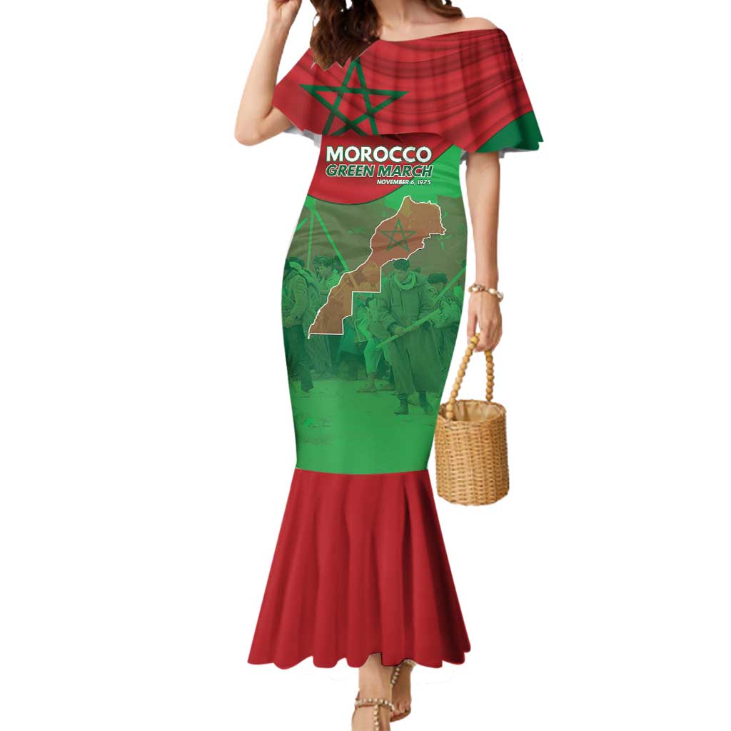 Morocco Green March Day Mermaid Dress One People - One Nation - Wonder Print Shop