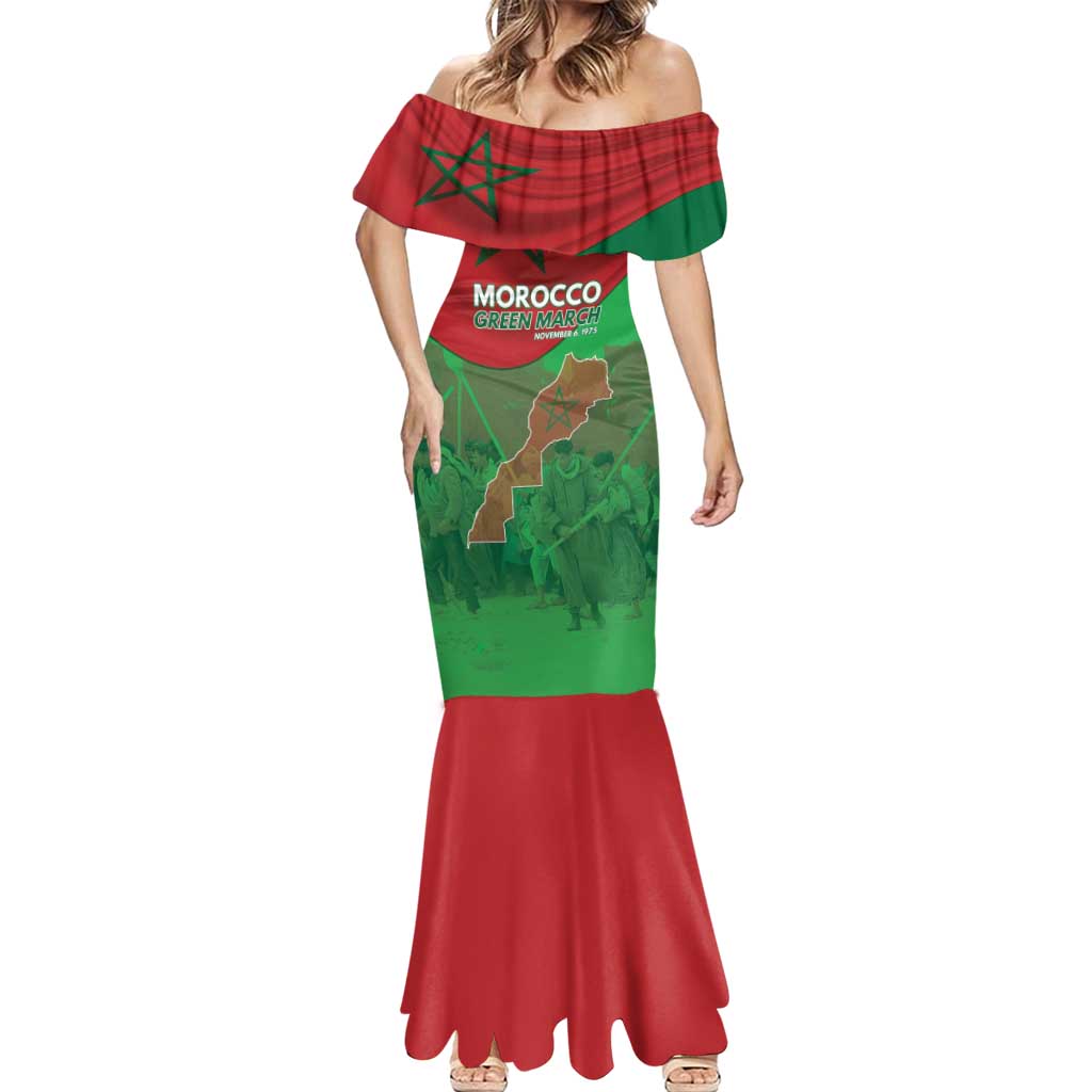 Morocco Green March Day Mermaid Dress One People - One Nation - Wonder Print Shop
