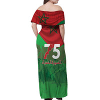 Morocco Green March Day Off Shoulder Maxi Dress One People - One Nation - Wonder Print Shop