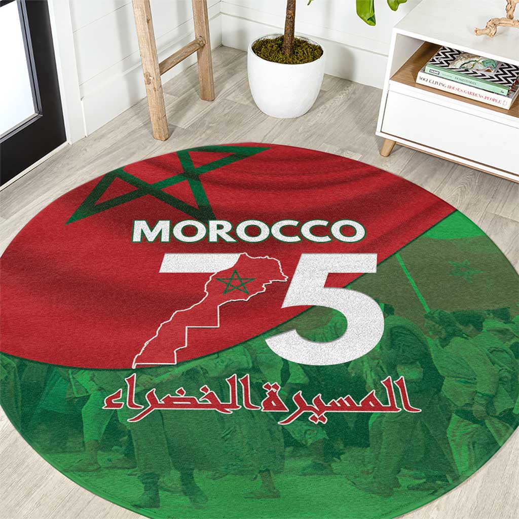 Morocco Green March Day Round Carpet One People - One Nation - Wonder Print Shop