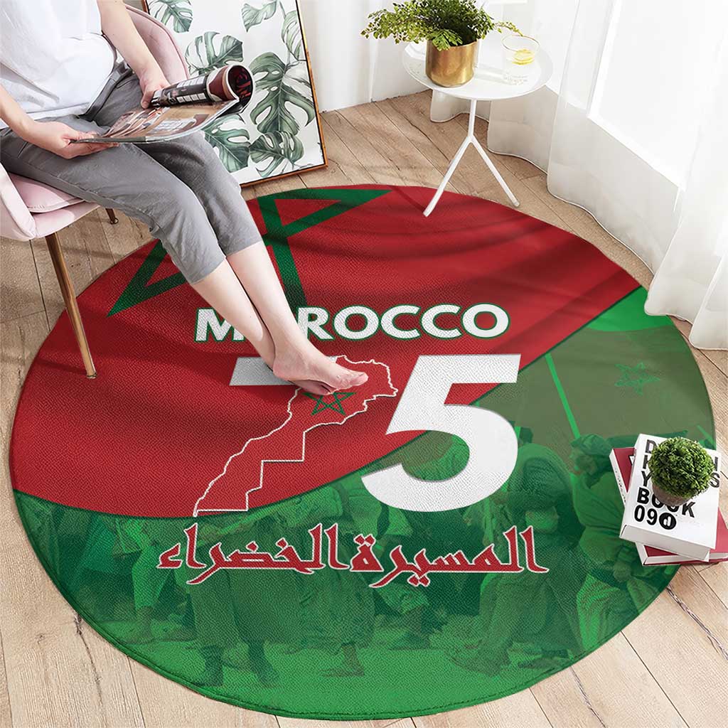 Morocco Green March Day Round Carpet One People - One Nation - Wonder Print Shop