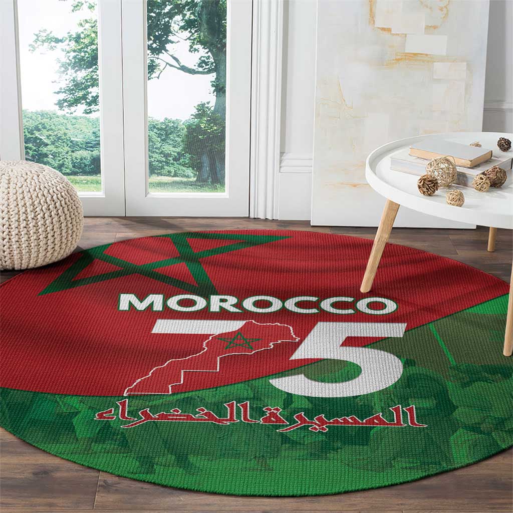 Morocco Green March Day Round Carpet One People - One Nation - Wonder Print Shop