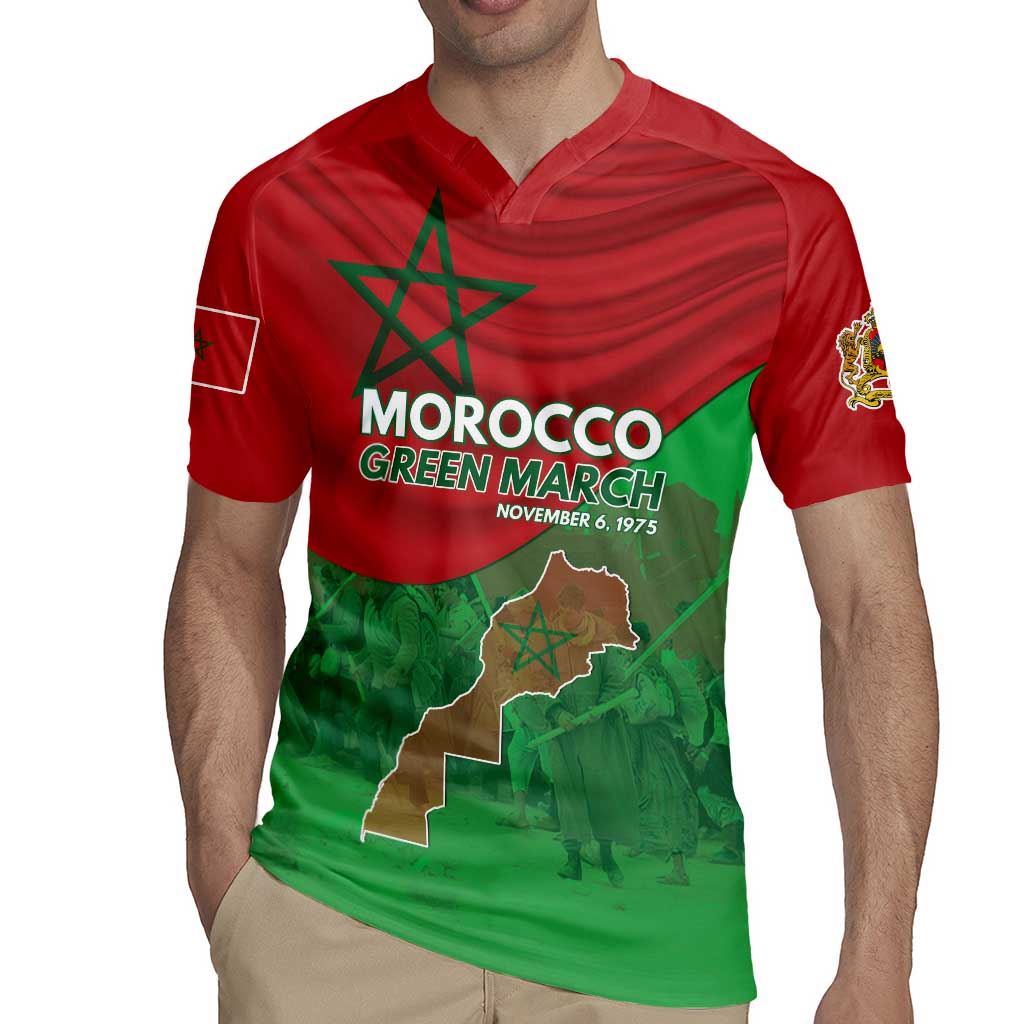 Morocco Green March Day Rugby Jersey One People - One Nation - Wonder Print Shop