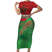 Morocco Green March Day Short Sleeve Bodycon Dress One People - One Nation - Wonder Print Shop
