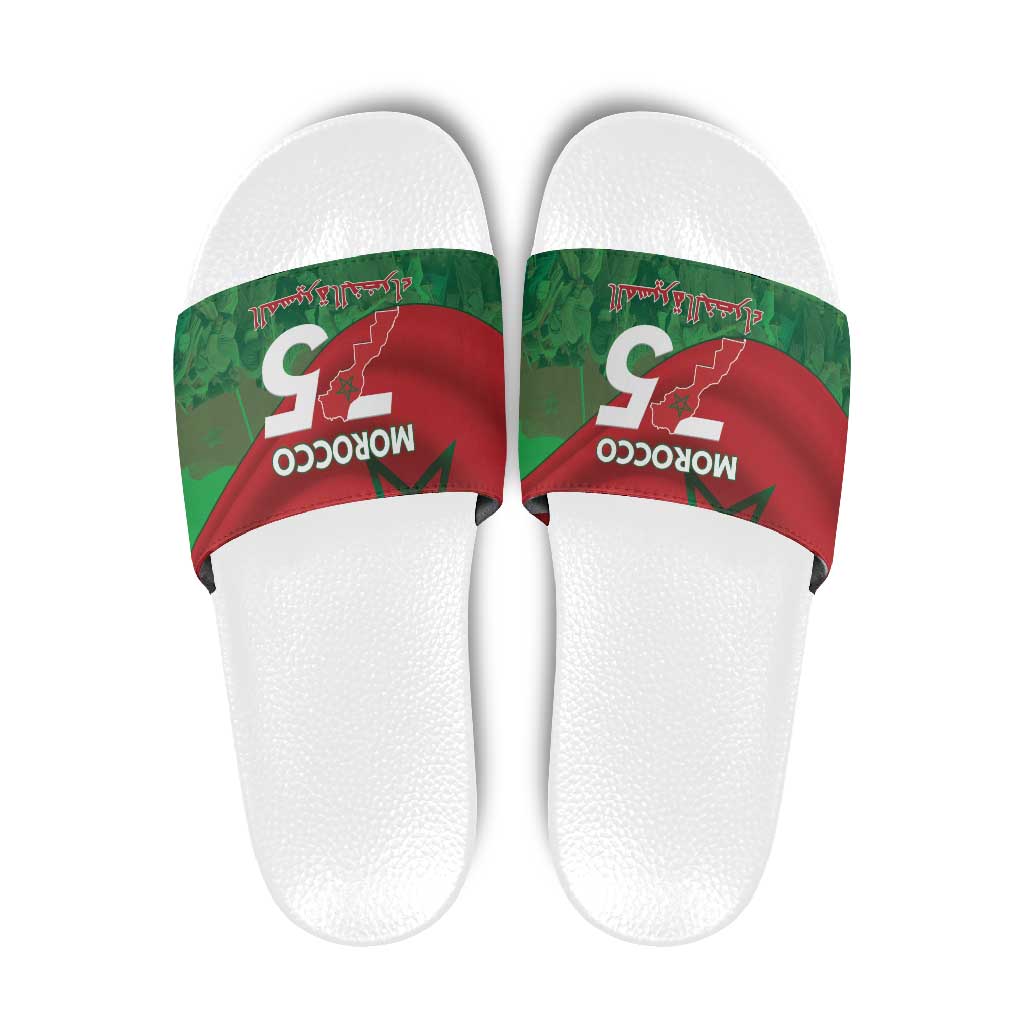 Morocco Green March Day Slide Sandals One People - One Nation - Wonder Print Shop