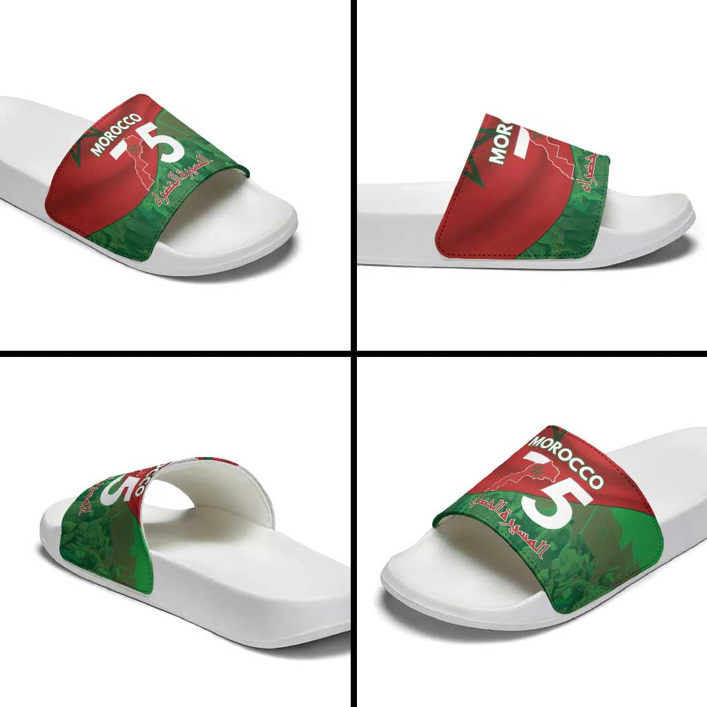 Morocco Green March Day Slide Sandals One People - One Nation - Wonder Print Shop