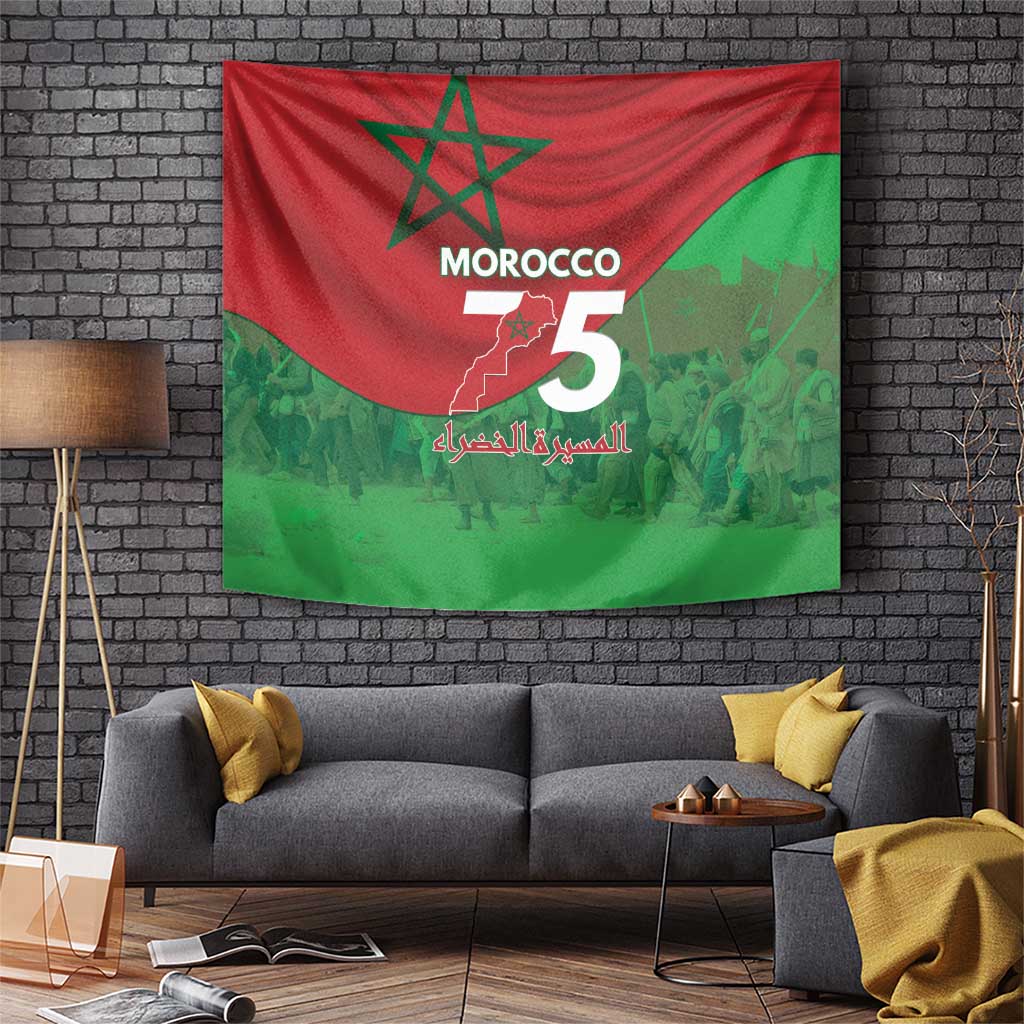 Morocco Green March Day Tapestry One People - One Nation - Wonder Print Shop