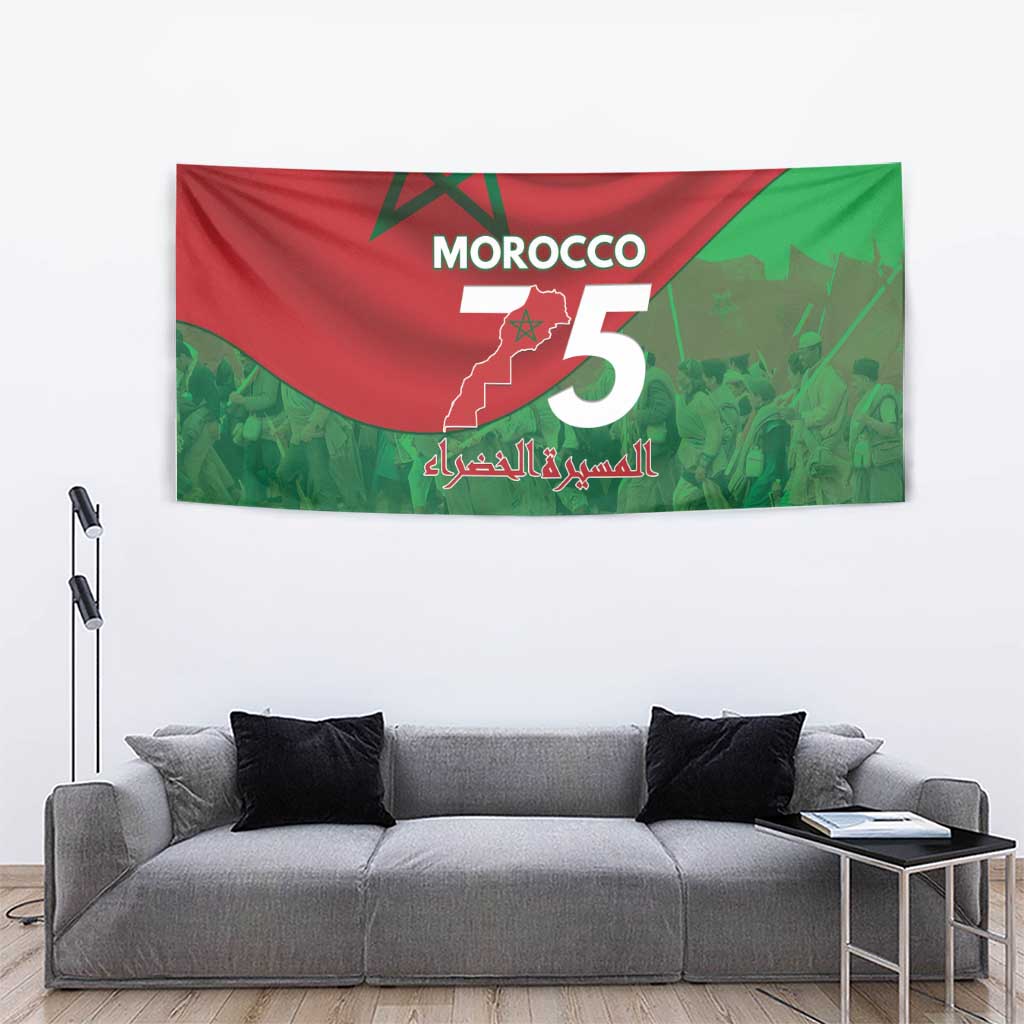 Morocco Green March Day Tapestry One People - One Nation - Wonder Print Shop