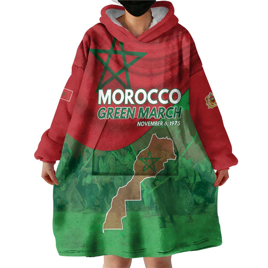 Morocco Green March Day Wearable Blanket Hoodie One People - One Nation - Wonder Print Shop
