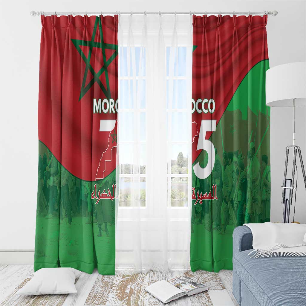 Morocco Green March Day Window Curtain One People - One Nation - Wonder Print Shop