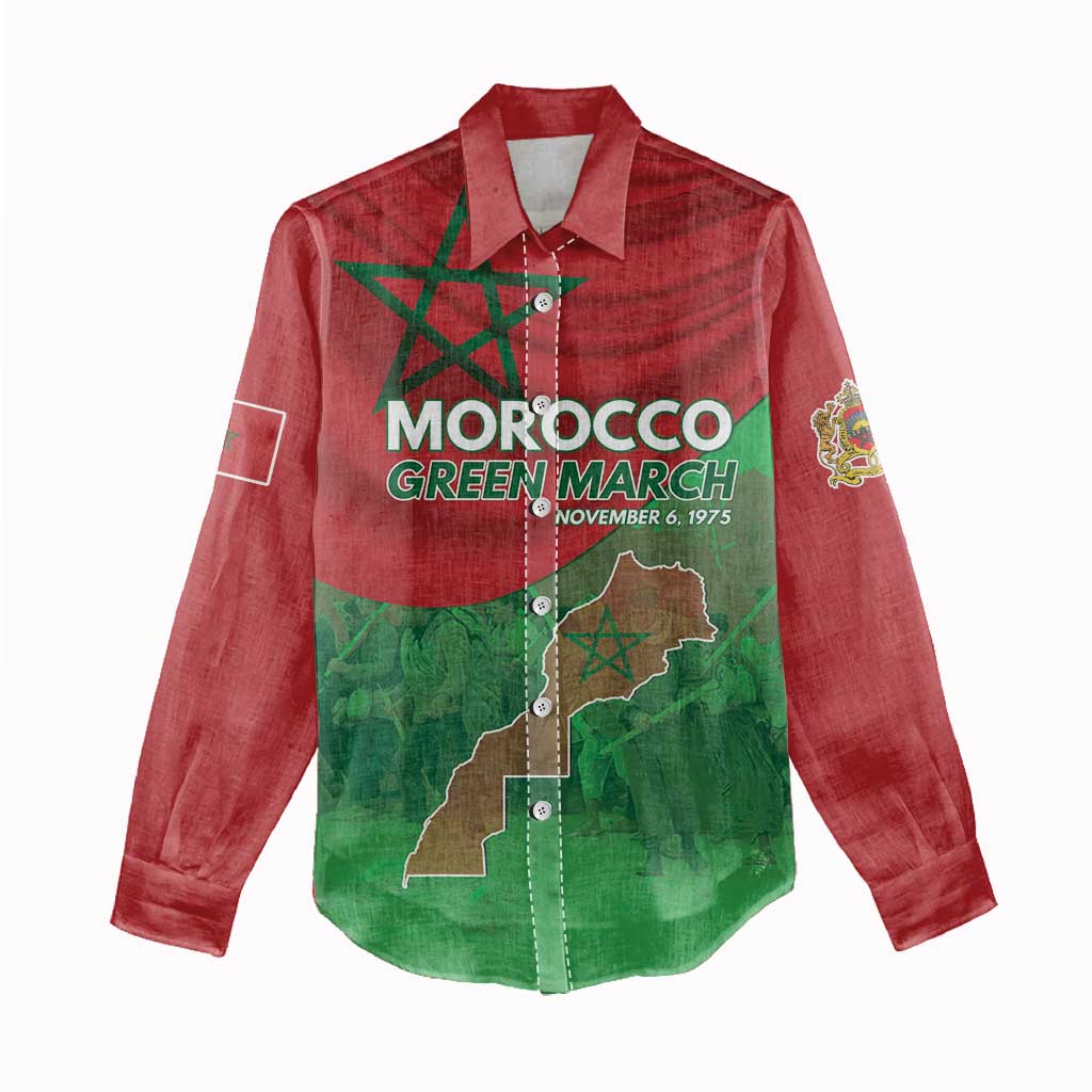 Morocco Green March Day Women Casual Shirt One People - One Nation - Wonder Print Shop
