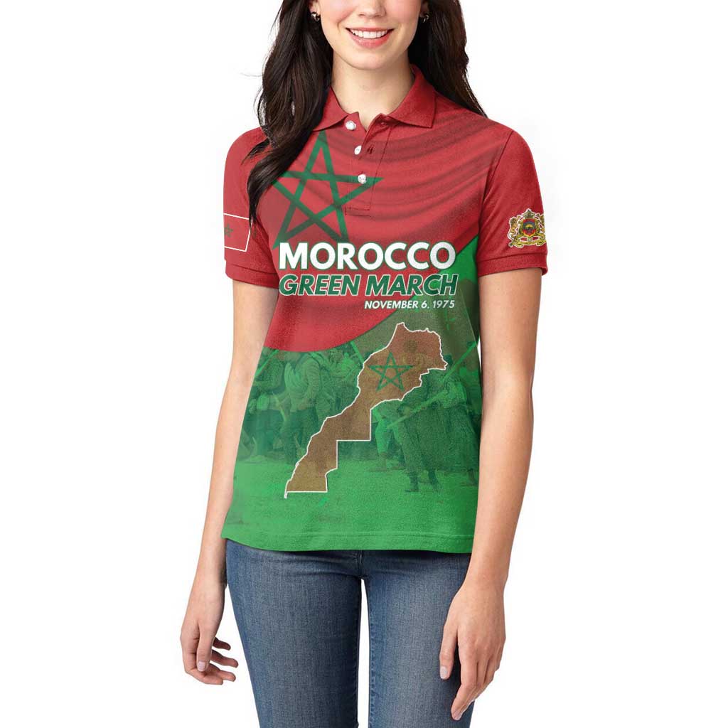 Morocco Green March Day Women Polo Shirt One People - One Nation - Wonder Print Shop