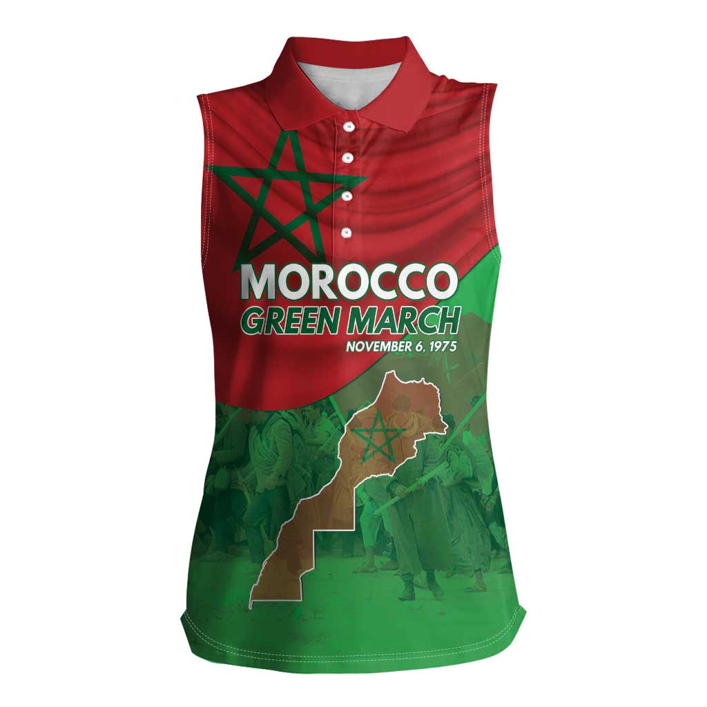 Morocco Green March Day Women Sleeveless Polo Shirt One People - One Nation - Wonder Print Shop