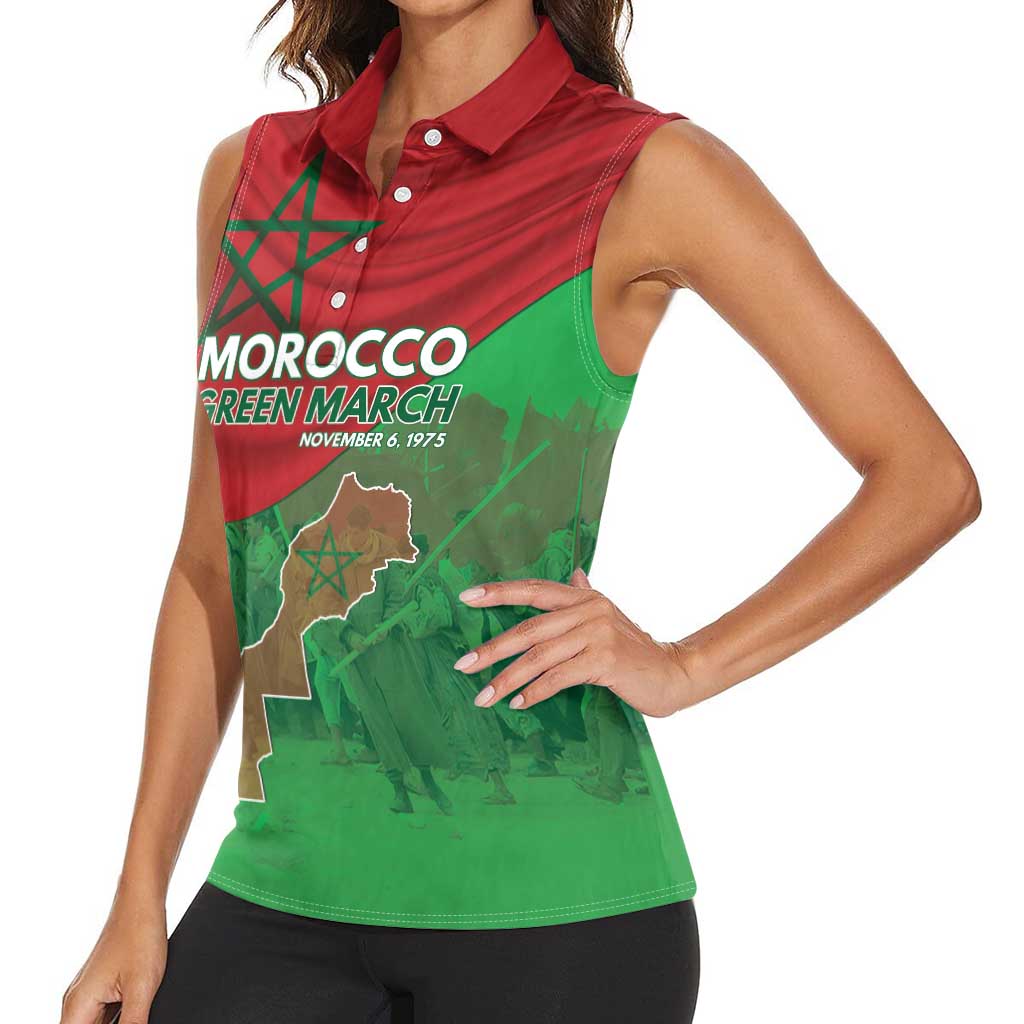 Morocco Green March Day Women Sleeveless Polo Shirt One People - One Nation - Wonder Print Shop