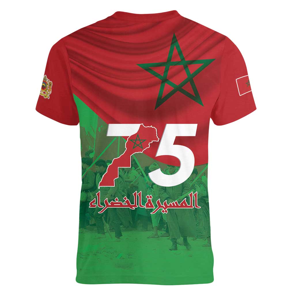 Morocco Green March Day Women V-Neck T-Shirt One People - One Nation - Wonder Print Shop