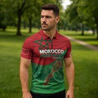 Morocco Green March Day Zipper Polo Shirt One People - One Nation - Wonder Print Shop