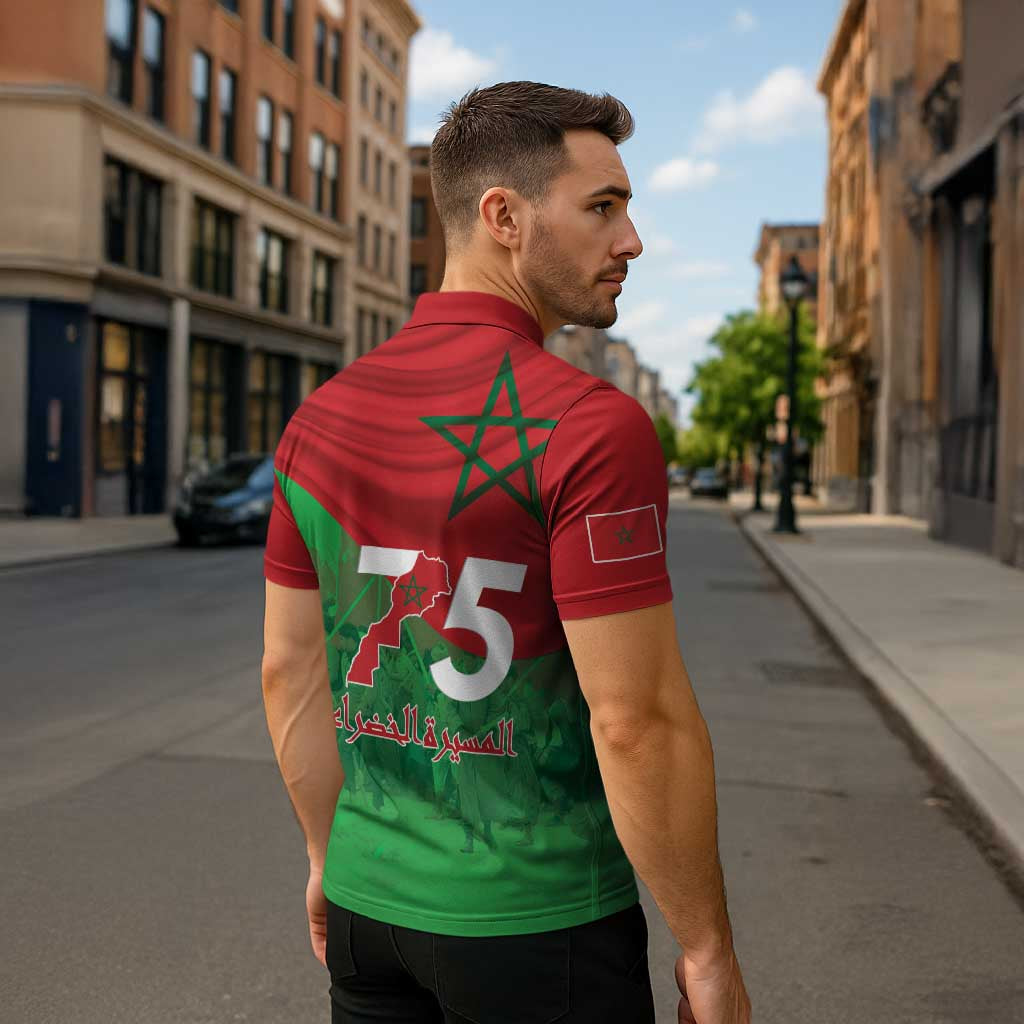 Morocco Green March Day Zipper Polo Shirt One People - One Nation - Wonder Print Shop