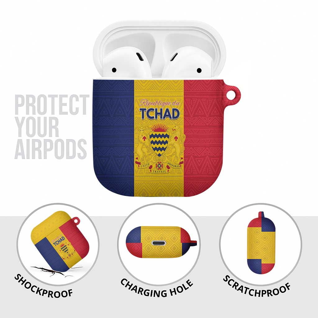 Chad AirPods Case Coat Of Arms - Flag Style - Wonder Print Shop