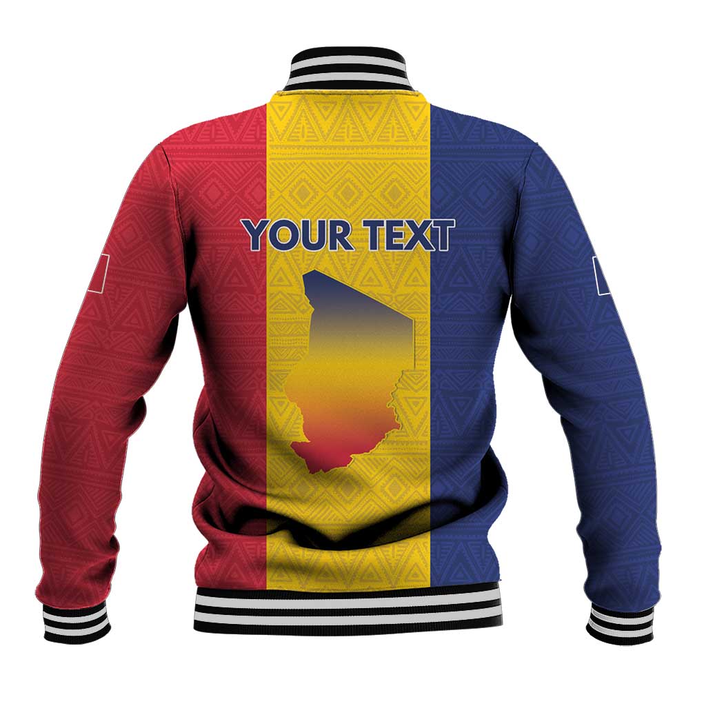 Personalized Chad Baseball Jacket Coat Of Arms - Flag Style - Wonder Print Shop